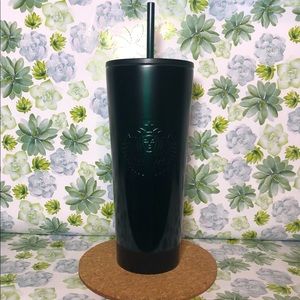 NEW Deep Green Black Ombré Starbucks Tumbler 24 oz